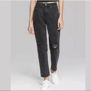 Wild Fable High-Rise Mom Jean black distressed NWT